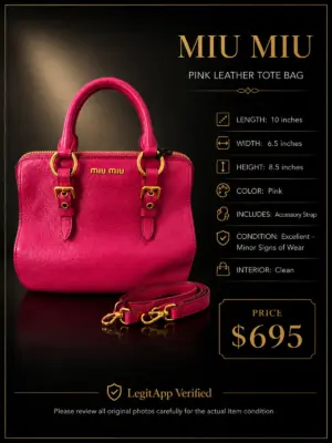 Miu Miu Pink Tote Bag