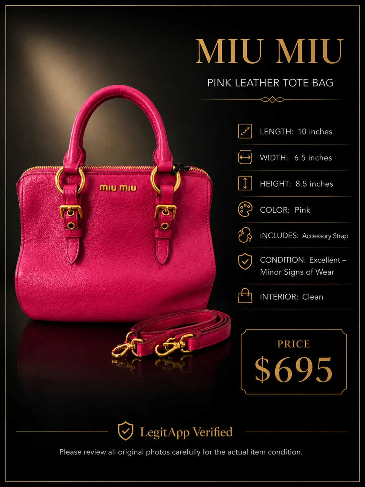Miu Miu Pink Tote Bag