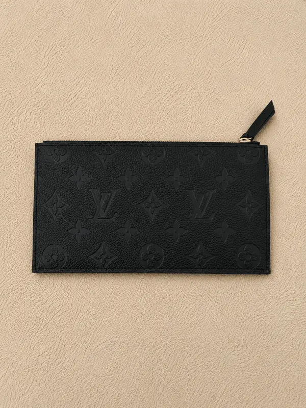 Louis Vuitton Black Leather Felicie Pochette Empreinte Clutch & Wristlet - Image 3