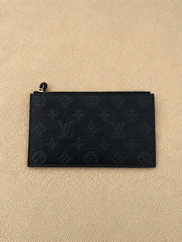 Louis Vuitton Black Leather Felicie Pochette Empreinte Clutch & Wristlet - Image 2