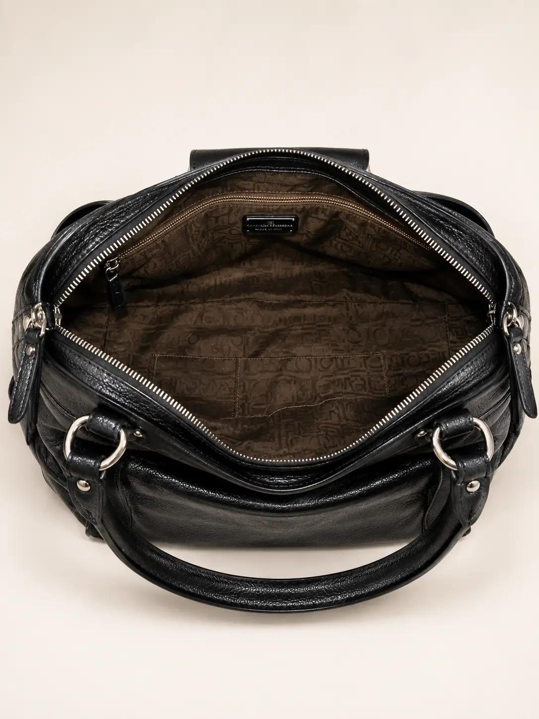 Salvatore Ferragamo Black Leather Tote Bag Calfskin - Image 6