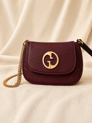 Gucci Burgundy Leather Mini Wallet on Chain