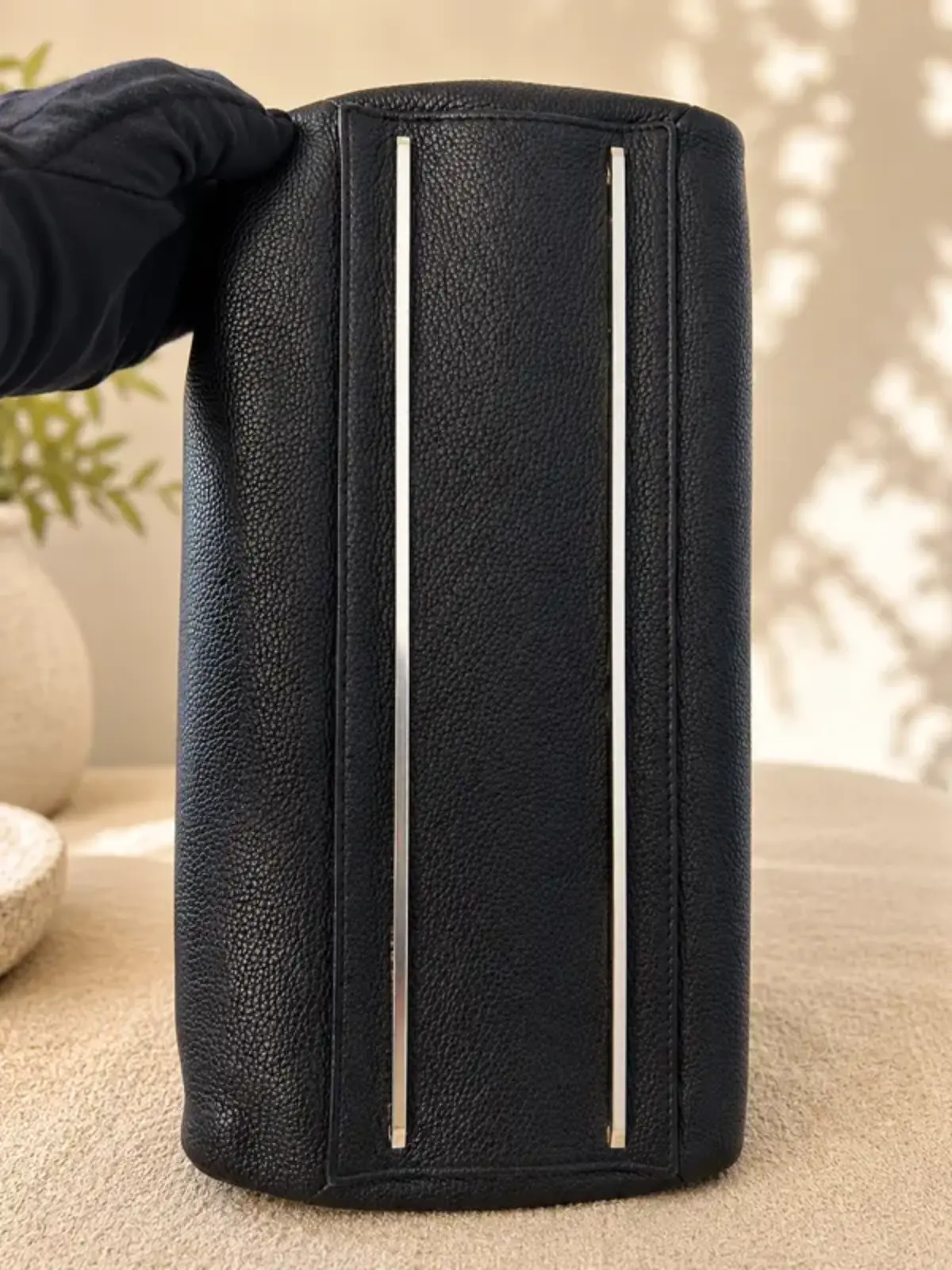 Balenciaga Black Leather Tote Bag Grained Calfskin - Image 5