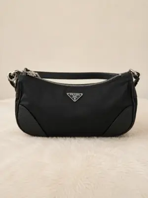 Prada Black Nylon Shoulder Bag Tessuto
